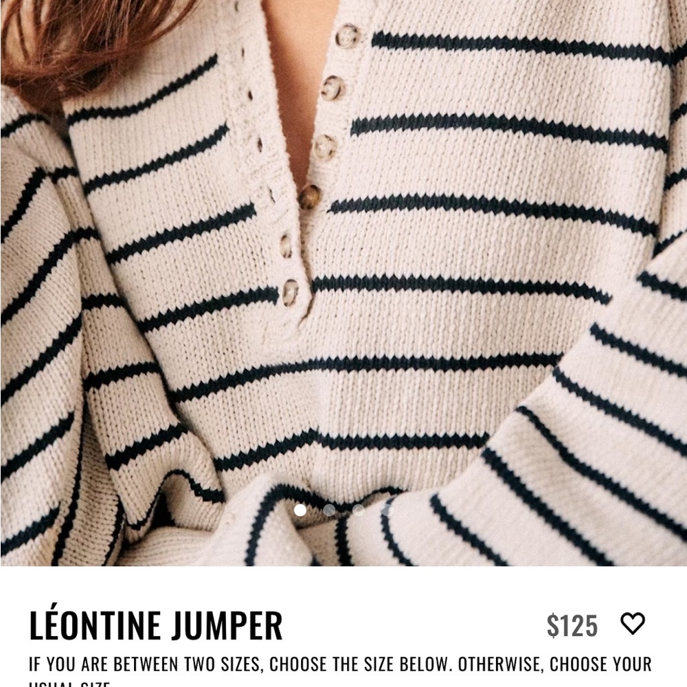 Leontine Striped Sweater - Ecru/Navy